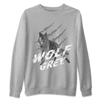 Air Jordan 13 Wolf Grey Sneaker Match Tees Wolf Scratch Sneaker Tees Air Jordan 13 Retro Wolf Grey T-Shirt Unisex Shirts Heather Grey 2