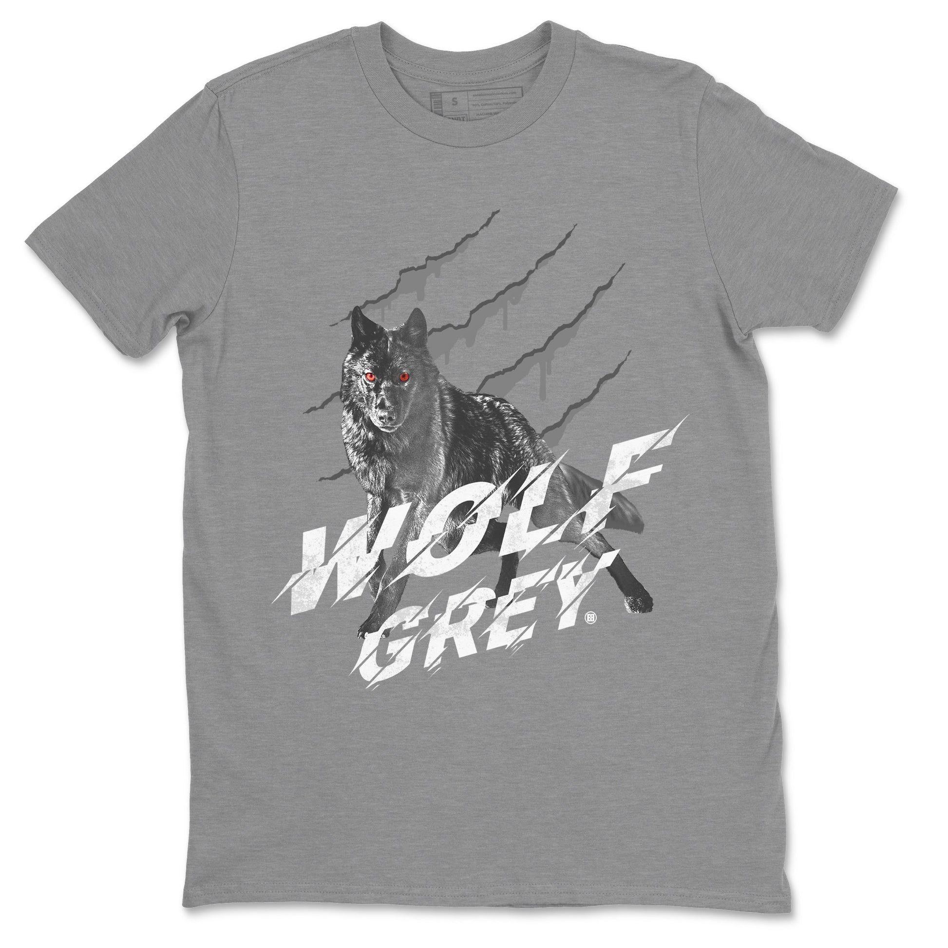 Air Jordan 13 Wolf Grey Sneaker Match Tees Wolf Scratch Sneaker Tees Air Jordan 13 Retro Wolf Grey T-Shirt Unisex Shirts Heather Grey 2