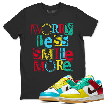 Dunk Free 99 White Sneaker Match Tees Worry Less Smile More Sneaker Tees Dunk Free 99 White Sneaker Release Tees Unisex Shirts