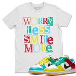 Dunk Free 99 White Sneaker Match Tees Worry Less Smile More Sneaker Tees Dunk Free 99 White Sneaker Release Tees Unisex Shirts