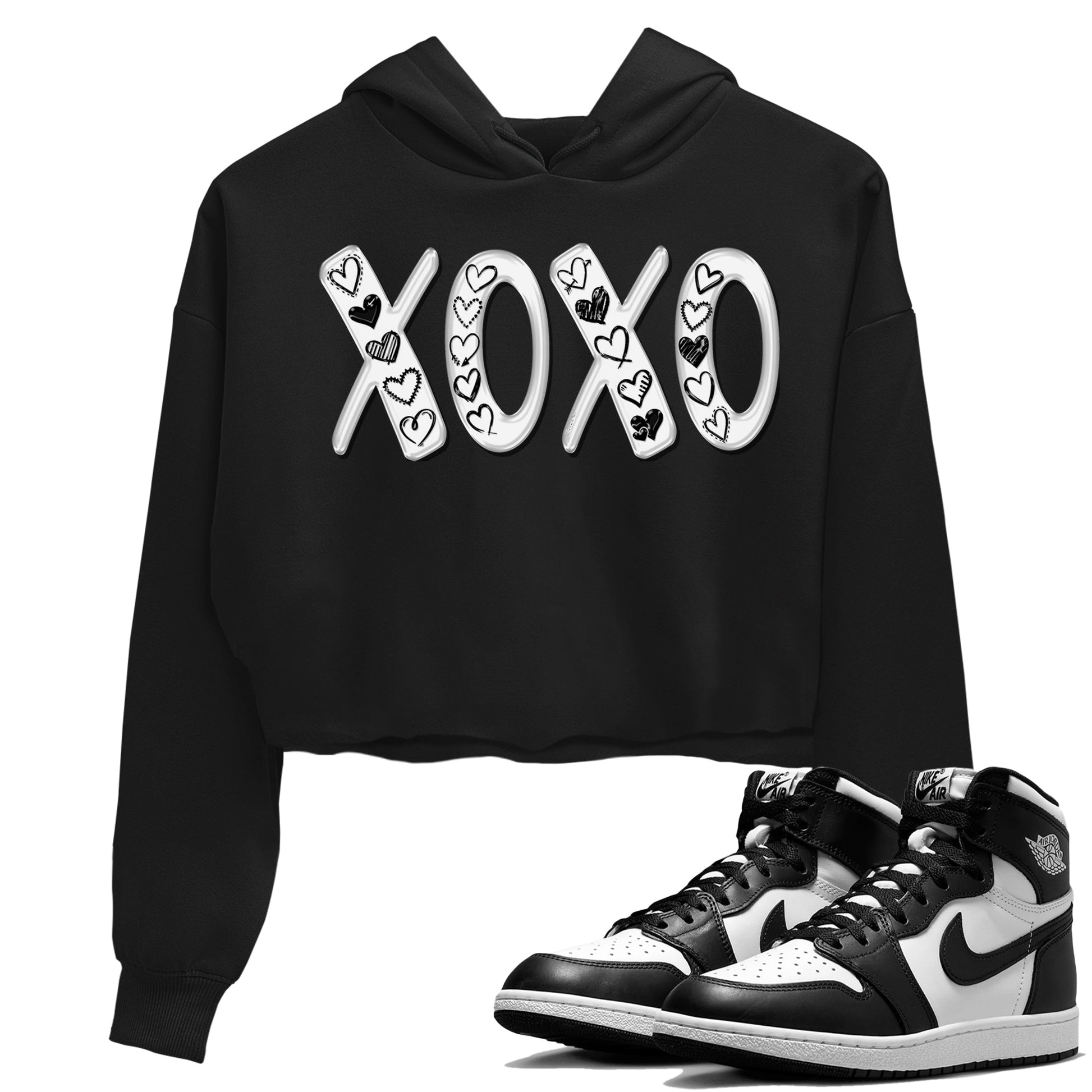Air Jordan 1 Black White Sneaker Match Tees XOXO Sneaker Tees Air Jordan 1 Black White Sneaker Release Tees Women's Shirts
