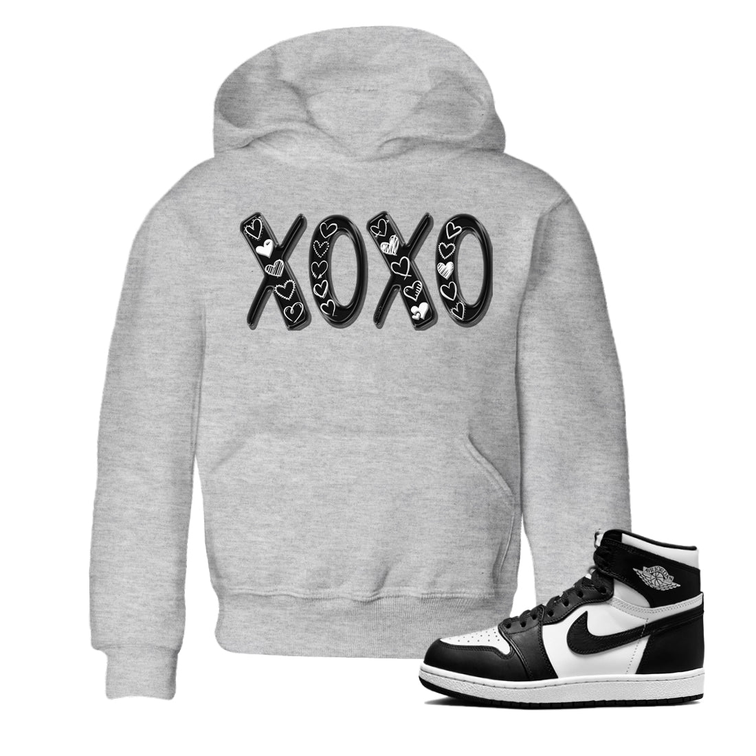 Air Jordan 1 Black White Sneaker Match Tees XOXO Sneaker Tees Air Jordan 1 Black White Sneaker Release Tees Kids Shirts