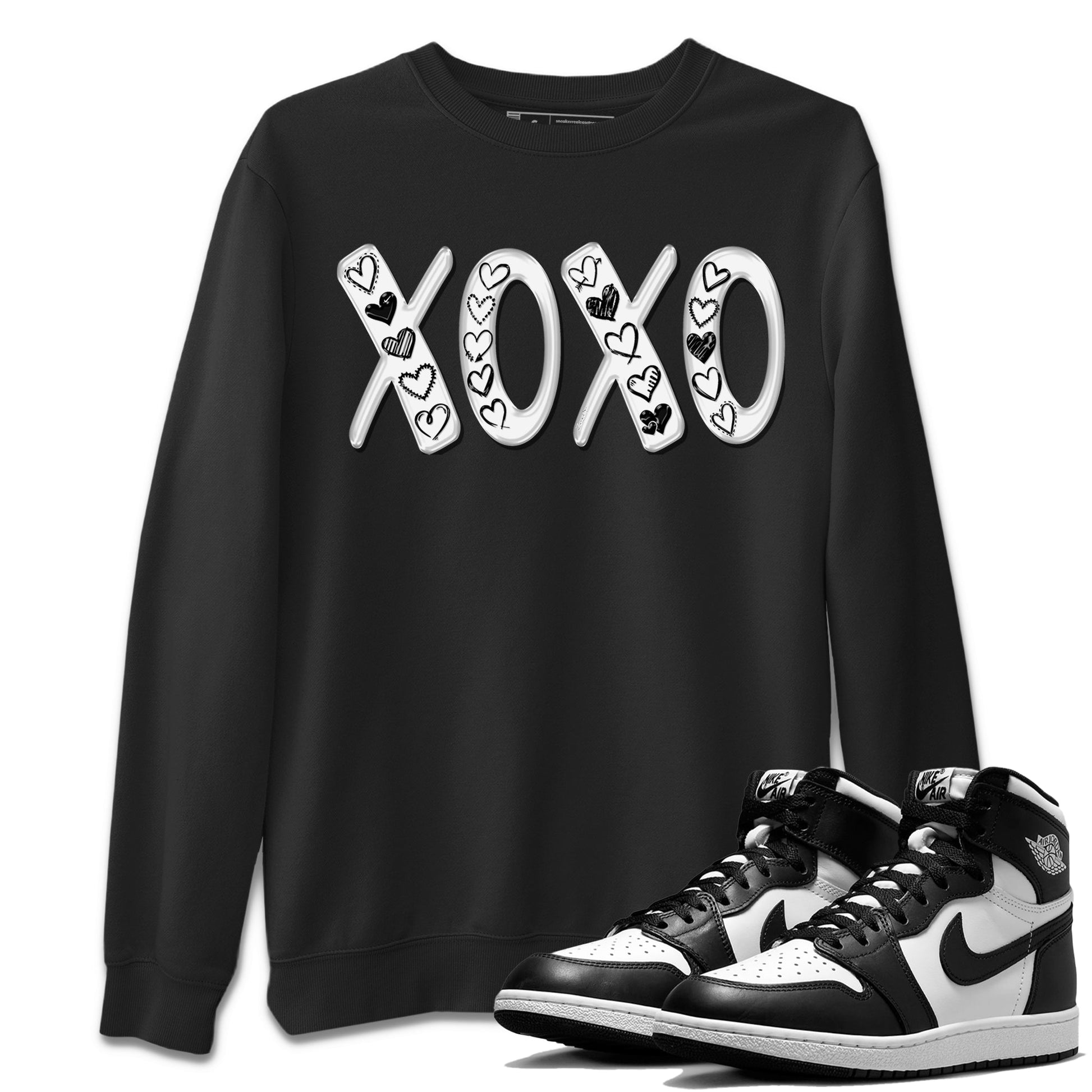 Air Jordan 1 Black White Sneaker Match Tees XOXO Sneaker Tees Air Jordan 1 Black White Sneaker Release Tees Unisex Shirts