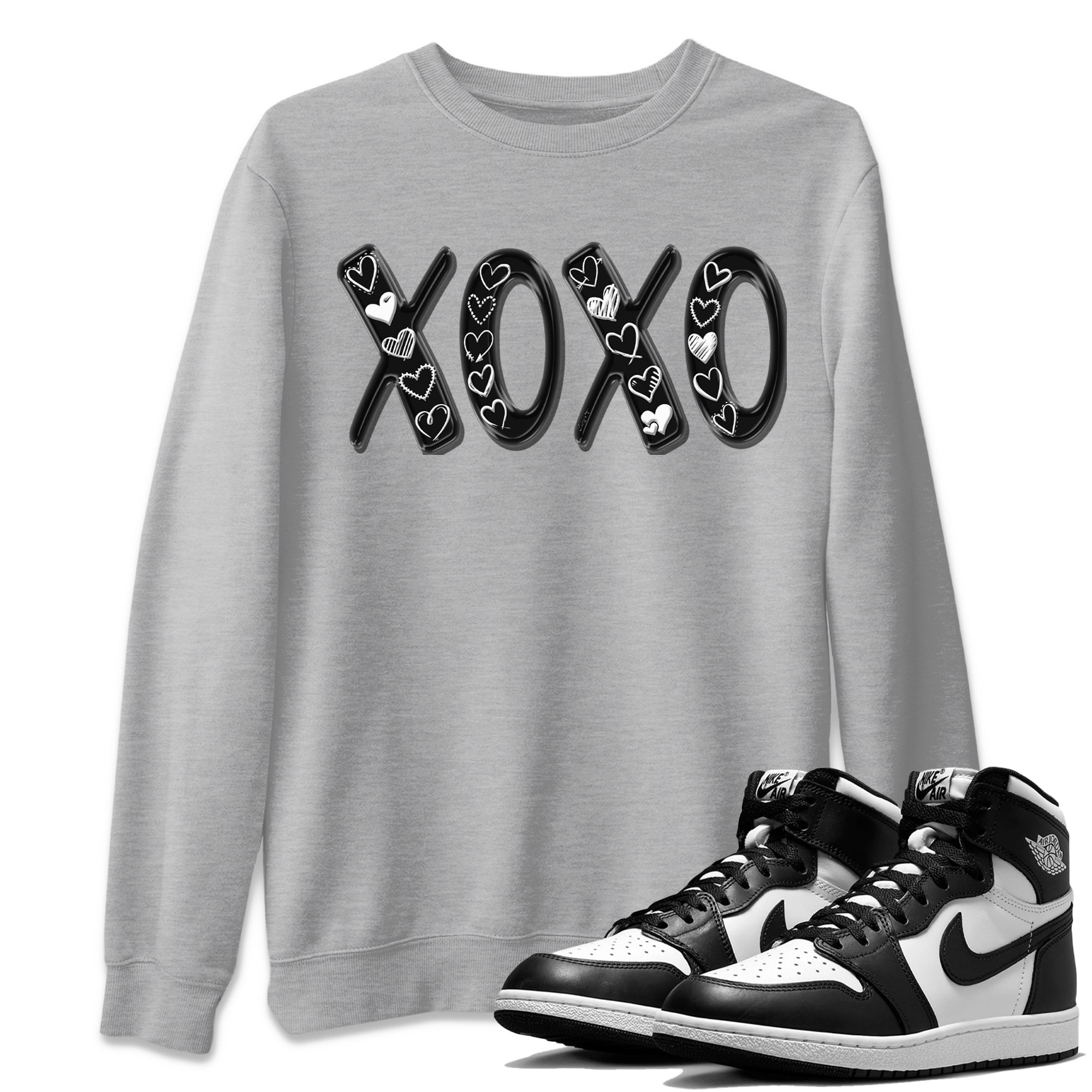 Air Jordan 1 Black White Sneaker Match Tees XOXO Sneaker Tees Air Jordan 1 Black White Sneaker Release Tees Unisex Shirts