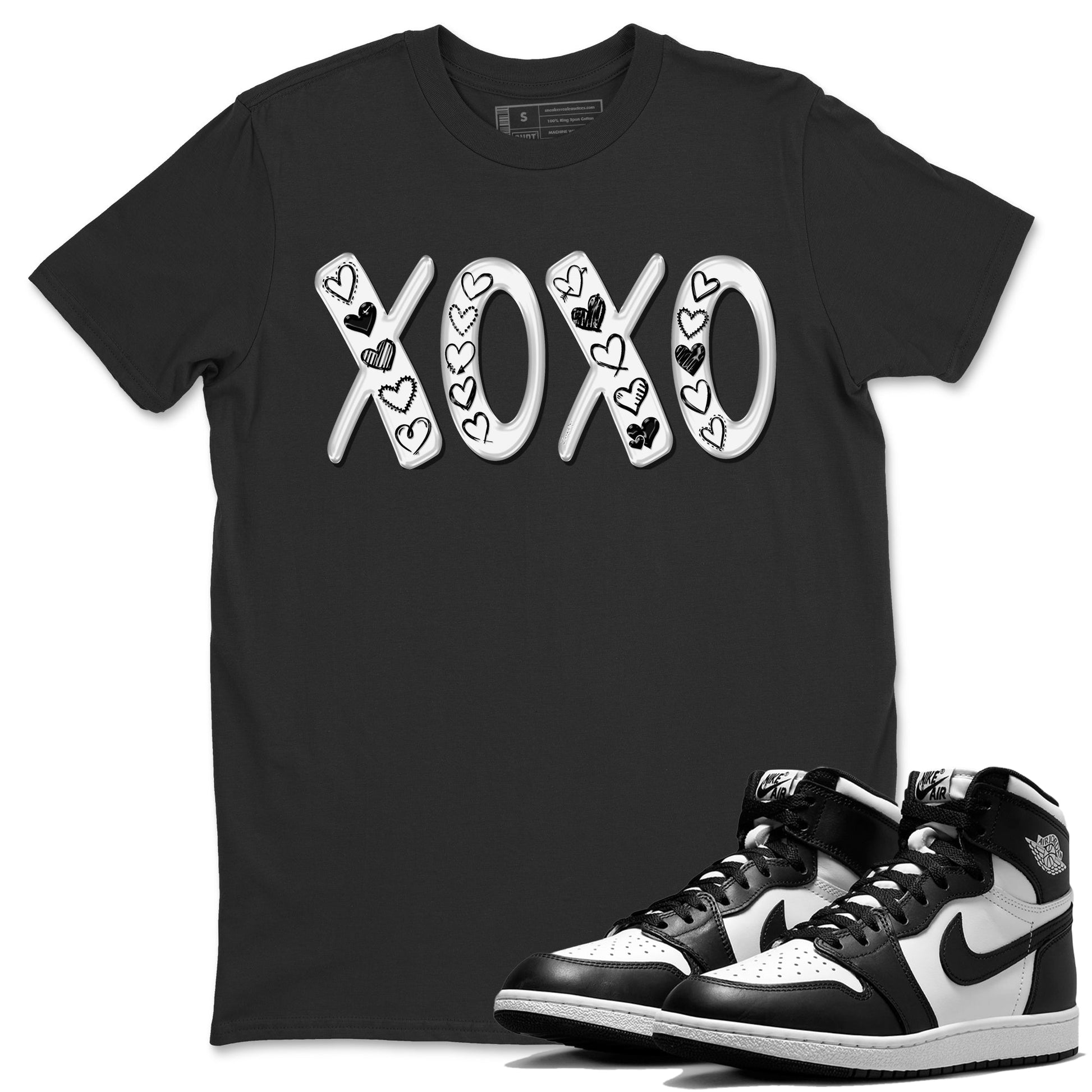 Air Jordan 1 Black White Sneaker Match Tees XOXO Sneaker Tees Air Jordan 1 Black White Sneaker Release Tees Unisex Shirts