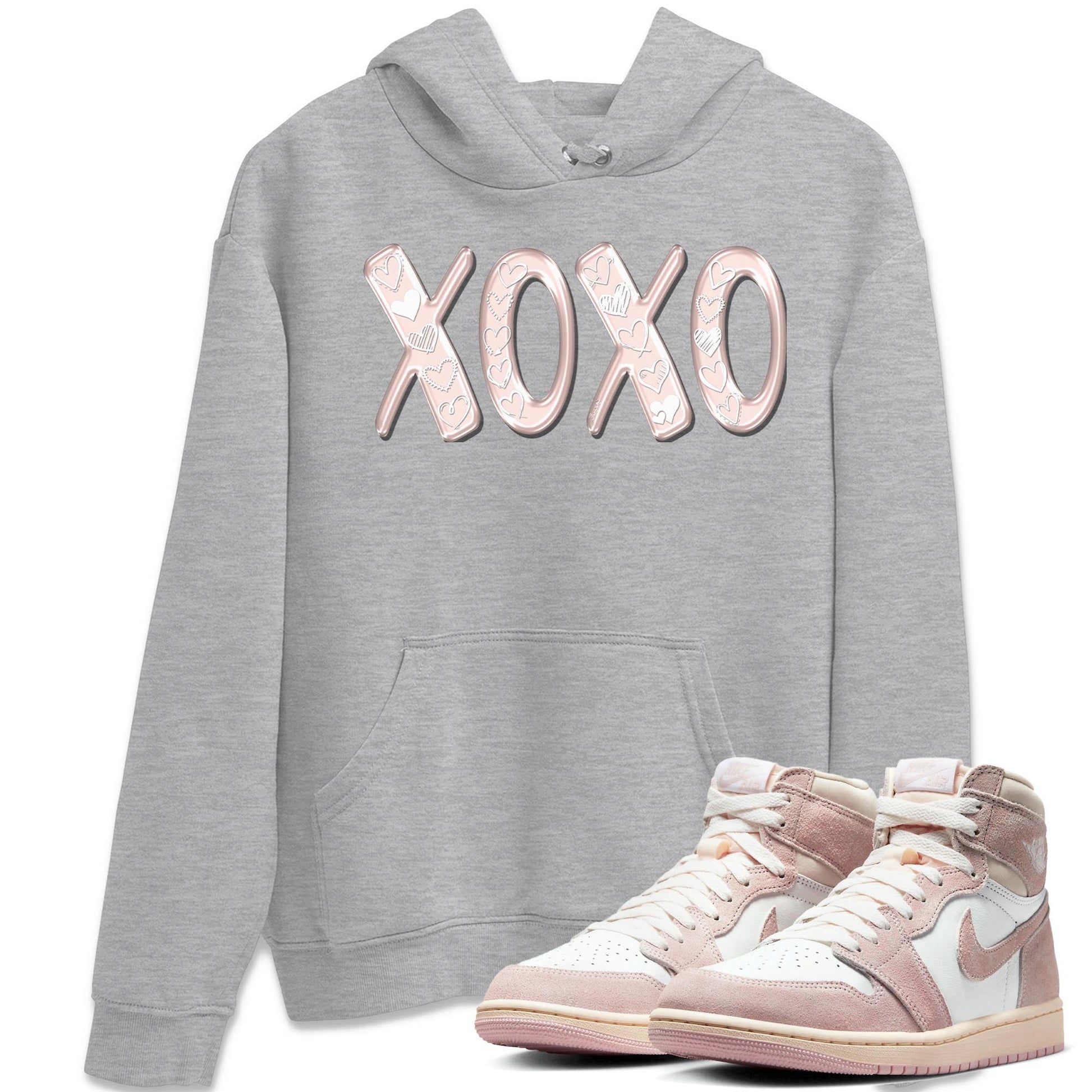 Air Jordan 1 washed pink Sneaker Match Tees XOXO Sneaker Tees AJ1 Washed Pink Sneaker Release Tees Unisex Shirts Heather Grey 1