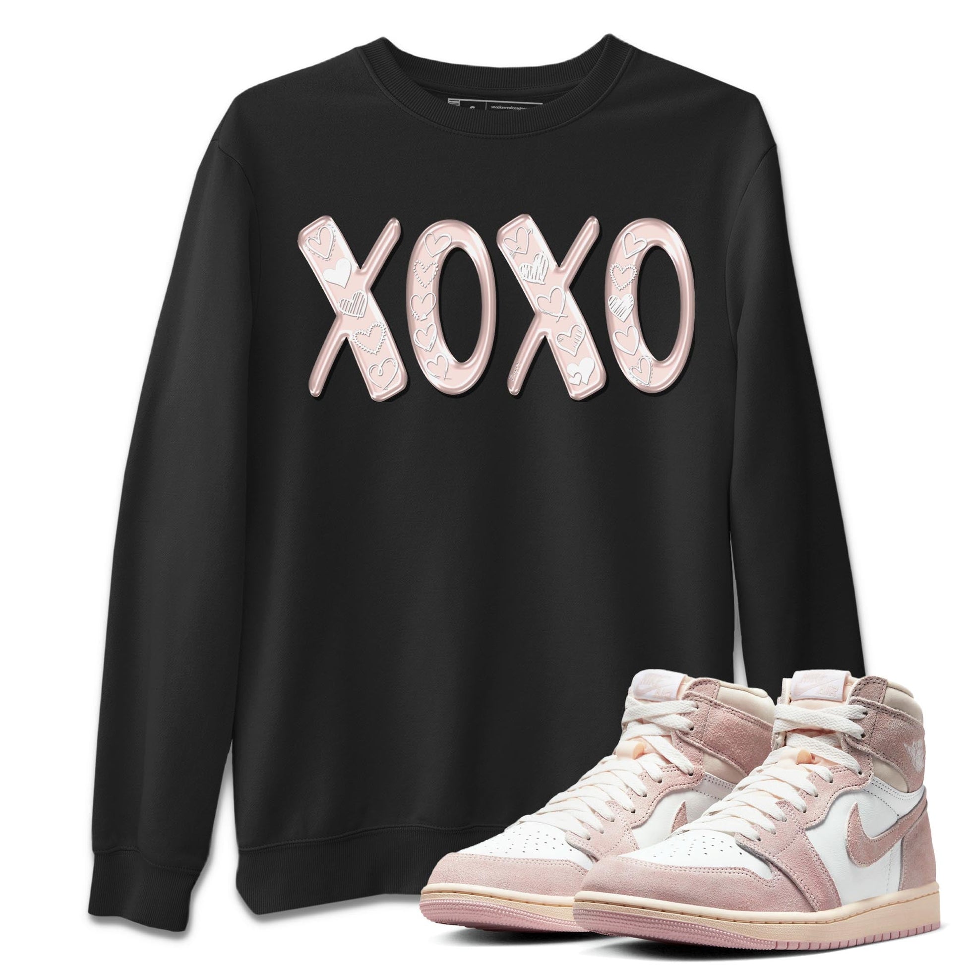 Air Jordan 1 washed pink XOXO Crew Neck Sneaker Tees AJ1 Washed Pink Sneaker T-Shirts Washing and Care Tip