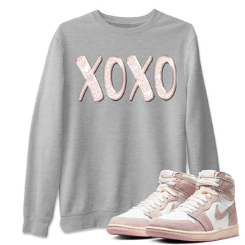 Air Jordan 1 washed pink Sneaker Match Tees XOXO Sneaker Tees AJ1 Washed Pink Sneaker Release Tees Unisex Shirts Heather Grey 1