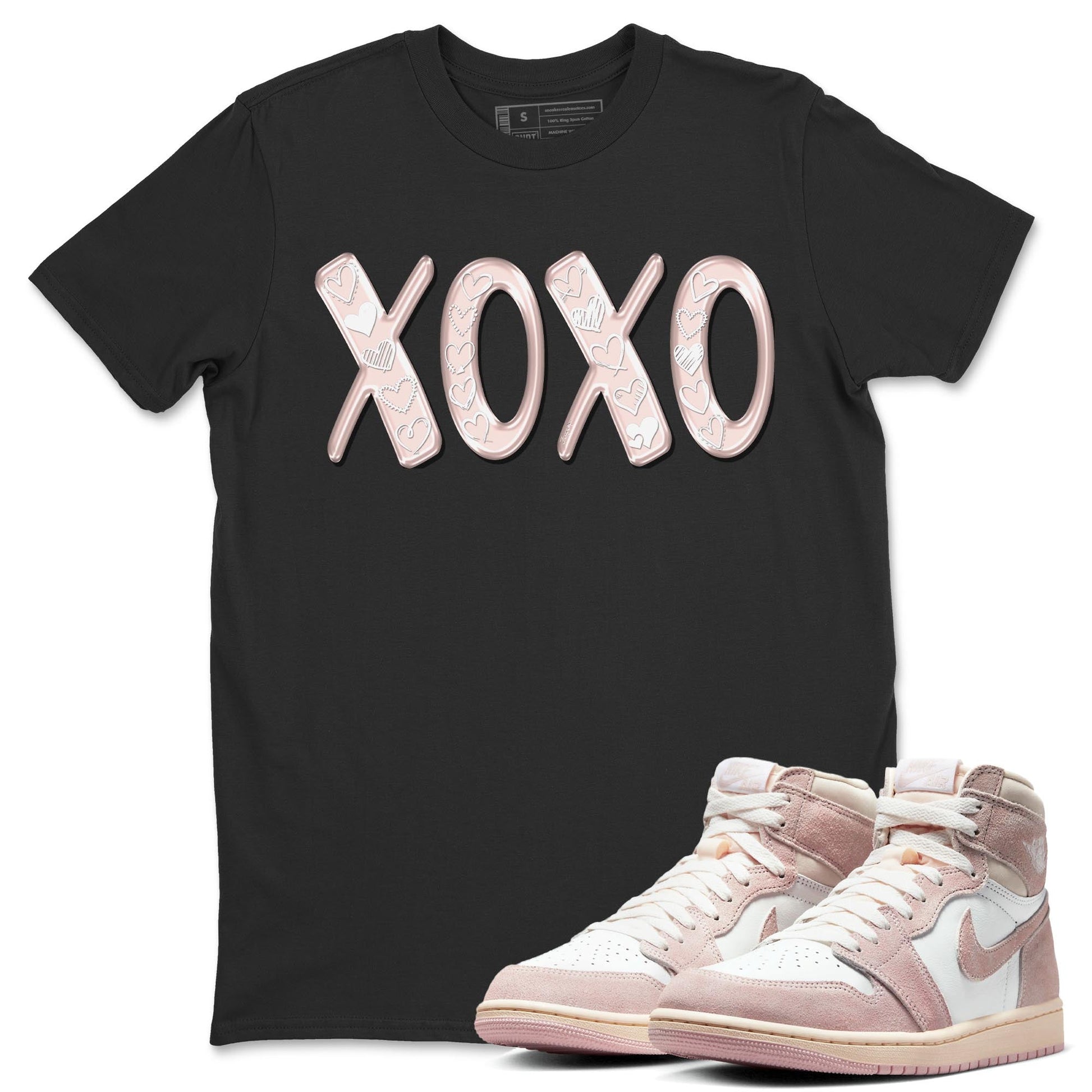 Air Jordan 1 washed pink Sneaker Match Tees XOXO Sneaker Tees AJ1 Washed Pink Sneaker Release Tees Unisex Shirts Black 1