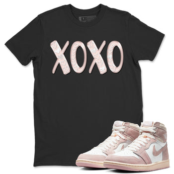 Air Jordan 1 washed pink Sneaker Match Tees XOXO Sneaker Tees AJ1 Washed Pink Sneaker Release Tees Unisex Shirts Black 1
