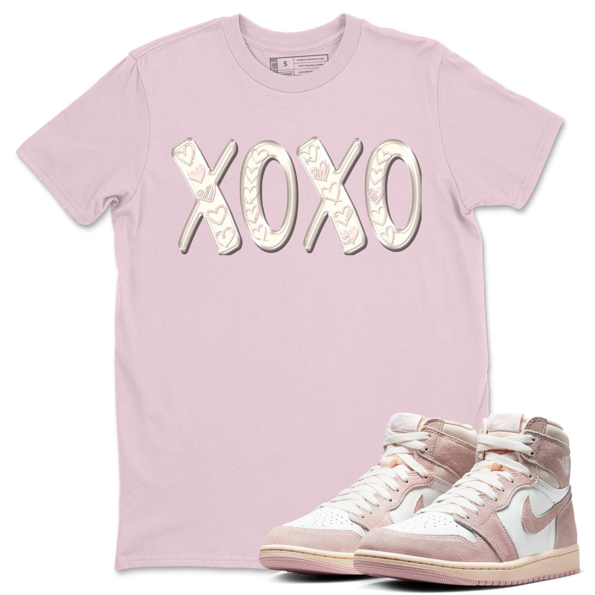 Air Jordan 1 washed pink XOXO Crew Neck Sneaker Tees AJ1 Washed Pink Sneaker T-Shirts Size Chart