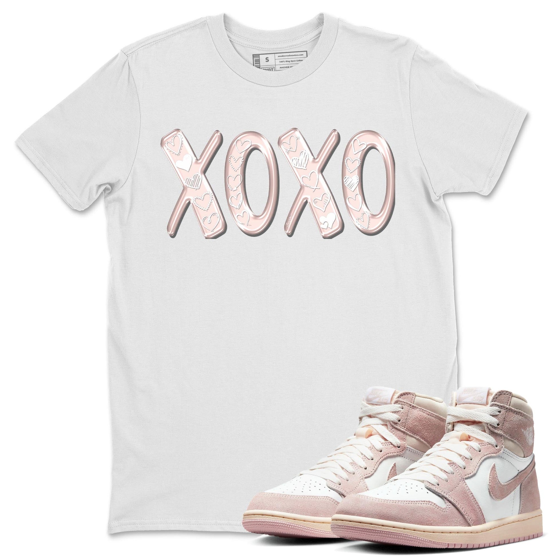 Air Jordan 1 washed pink Sneaker Match Tees XOXO Sneaker Tees AJ1 Washed Pink Sneaker Release Tees Unisex Shirts White 1