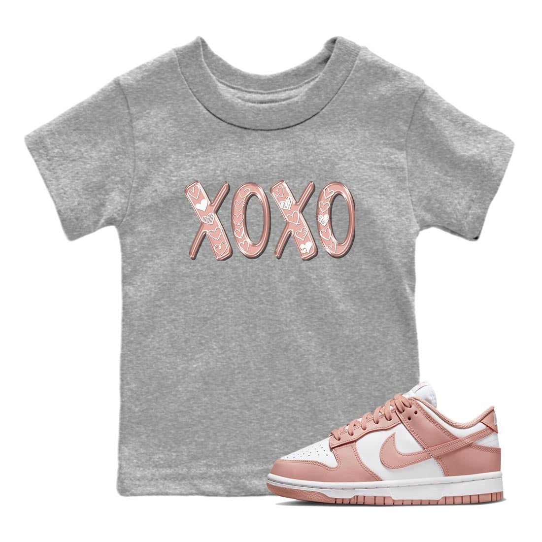 Nike Dunks Low Rose Whisper shirt to match jordans XOXO sneaker tees Nike Dunk Rose Whisper SNRT Sneaker Release Tees Baby Toddler Heather Grey 1 T-Shirt