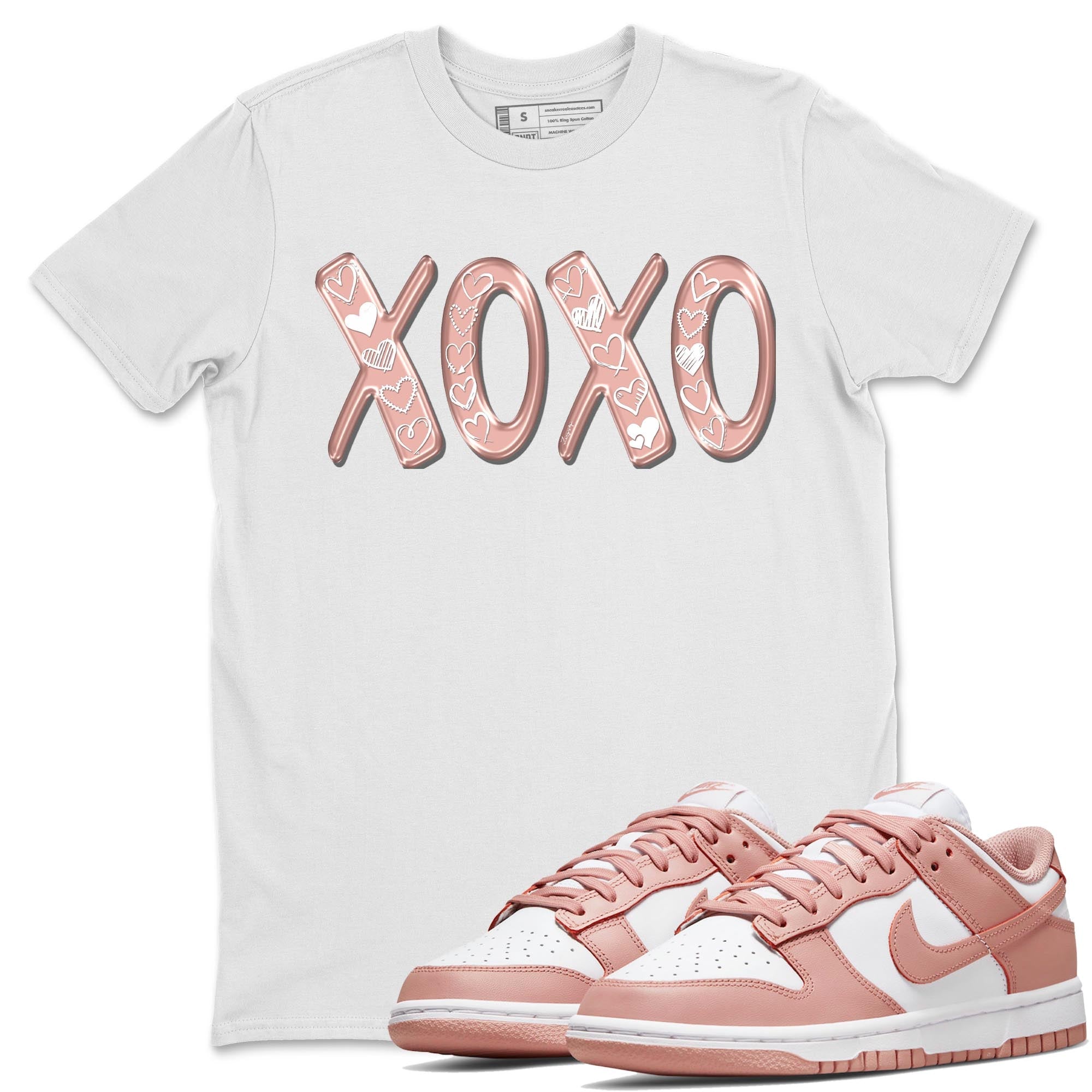 Nike Dunks Low Rose Whisper shirt to match jordans XOXO sneaker tees Nike Dunk Rose Whisper SNRT Sneaker Release Tees Unisex White 1 T-Shirt