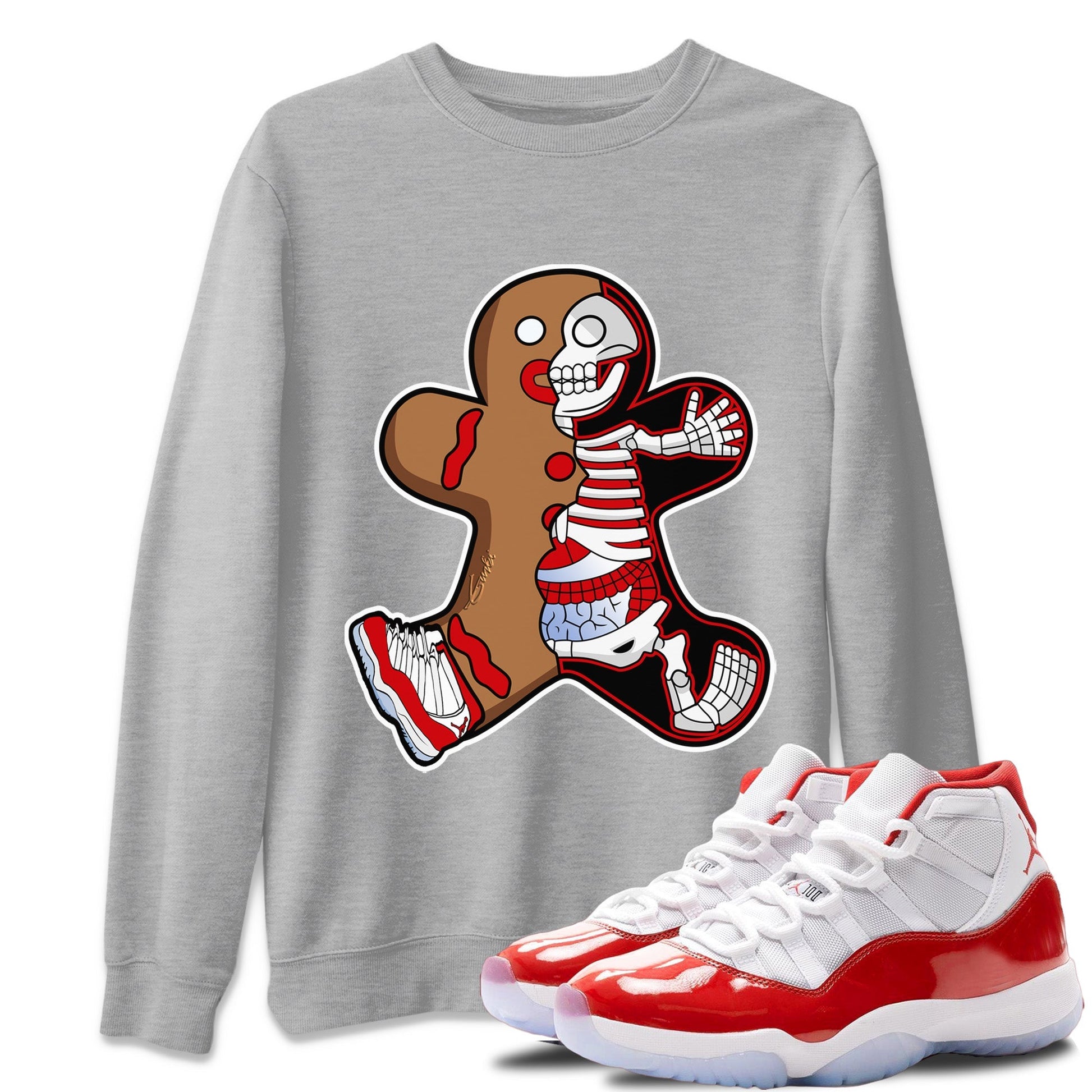 Jordan 11 Cherry Sneaker Match Tees Xray Gingerbread Man Sneaker Tees Jordan 11 Cherry Sneaker Release Tees Unisex Shirts