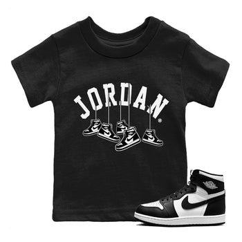 Jordan 1 Black White Sneaker Match Tees Hanging Sneakers Sneaker Tees Jordan 1 Black White Sneaker Release Tees Kids Shirts