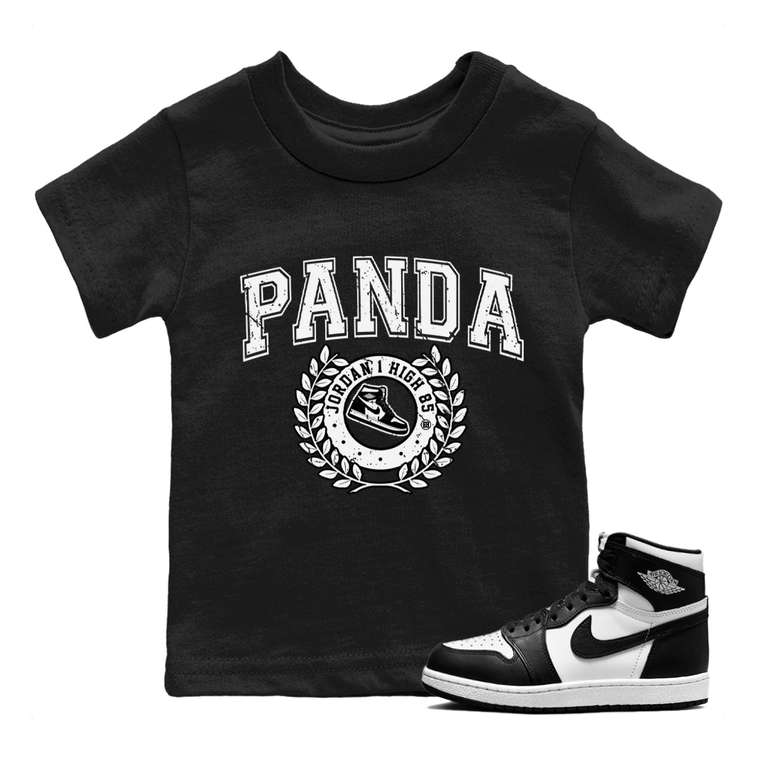 Jordan 1 Black White Sneaker Match Tees Sneaker Letter Sneaker Tees Jordan 1 Black White Sneaker Release Tees Kids Shirts