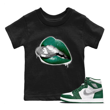 Jordan 1 Gorge Green Sneaker Match Tees Lips Coin Sneaker Tees Jordan 1 Gorge Green Sneaker Release Tees Kids Shirts