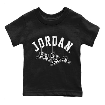 Jordan 1 Black White Sneaker Match Tees Hanging Sneakers Sneaker Tees Jordan 1 Black White Sneaker Release Tees Kids Shirts