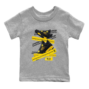 Caution Tape Kids Tops - Air Jordan 4 Thunder - SNRT Sneaker Tee