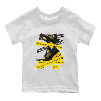 Caution Tape Kids Tops - Air Jordan 4 Thunder - SNRT Sneaker Tee