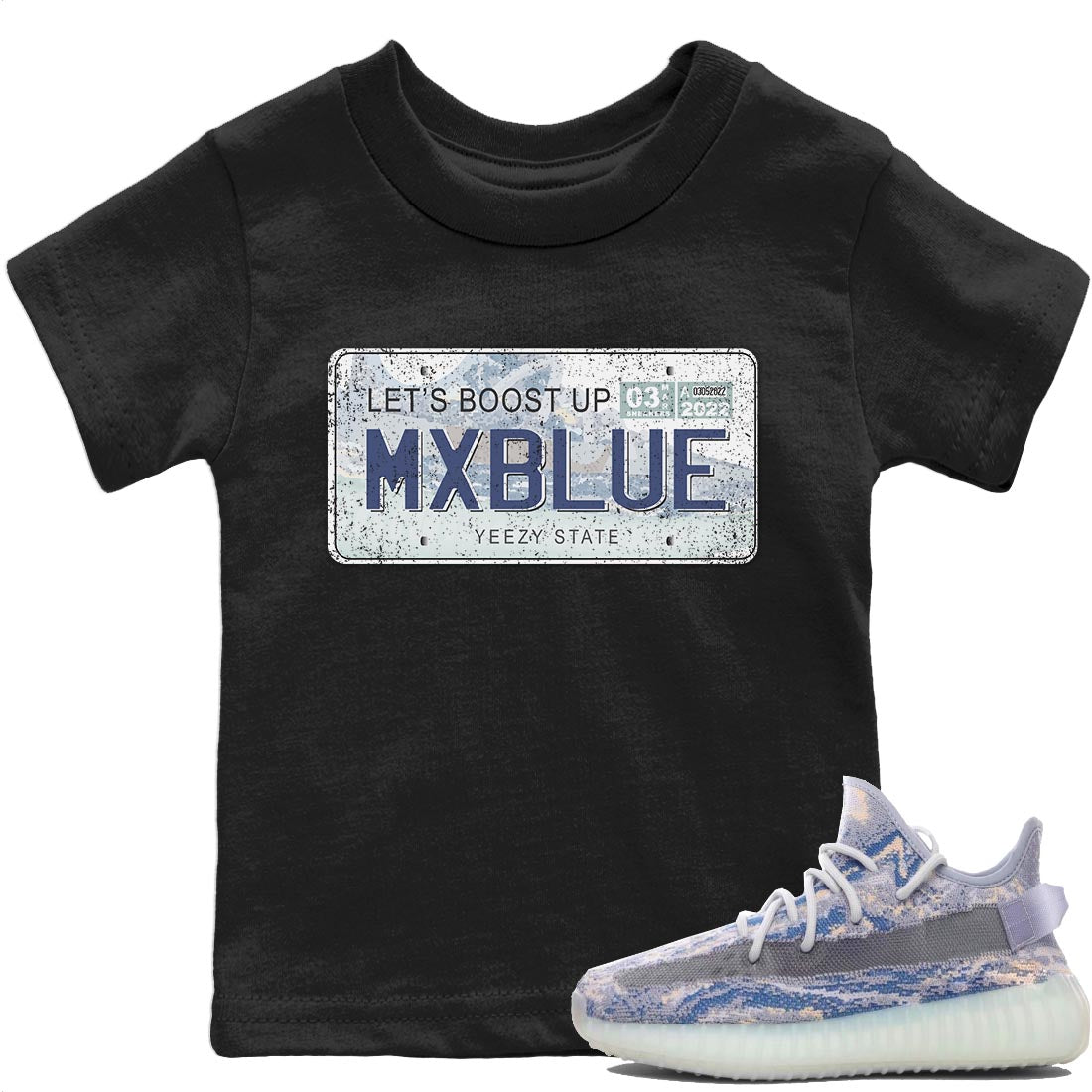 Yeezy 350 MX Blue Sneaker Match Tees Yeezy Plate Sneaker Tees Yeezy 350 MX Blue Sneaker Release Tees Kids Shirts