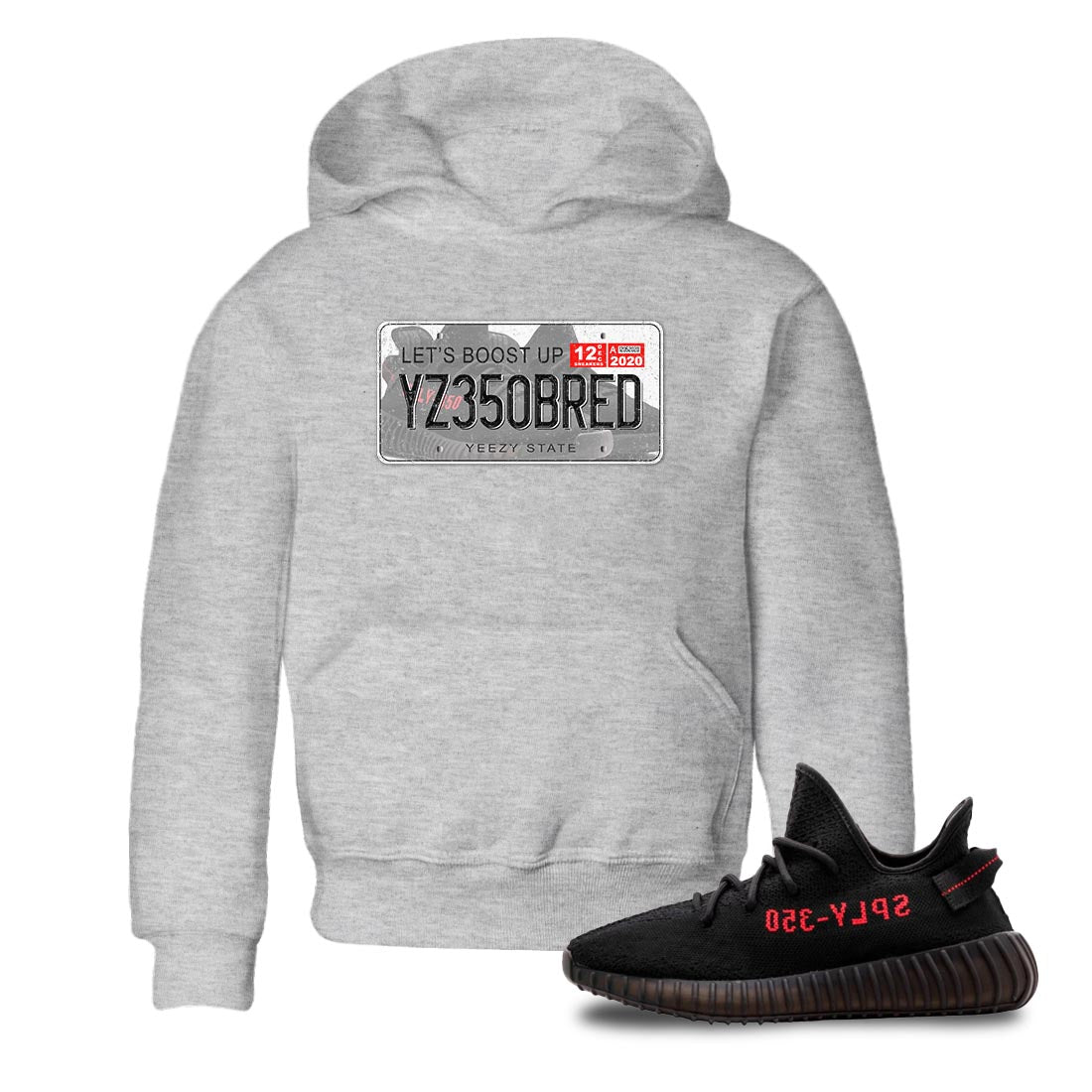 Yeezy 350 Bred shirt to match jordans Yeezy Plate sneaker tees Yeezy Boost 350 V2 Bred SNRT Sneaker Release Tees Baby Toddler Heather Grey 1 T-Shirt