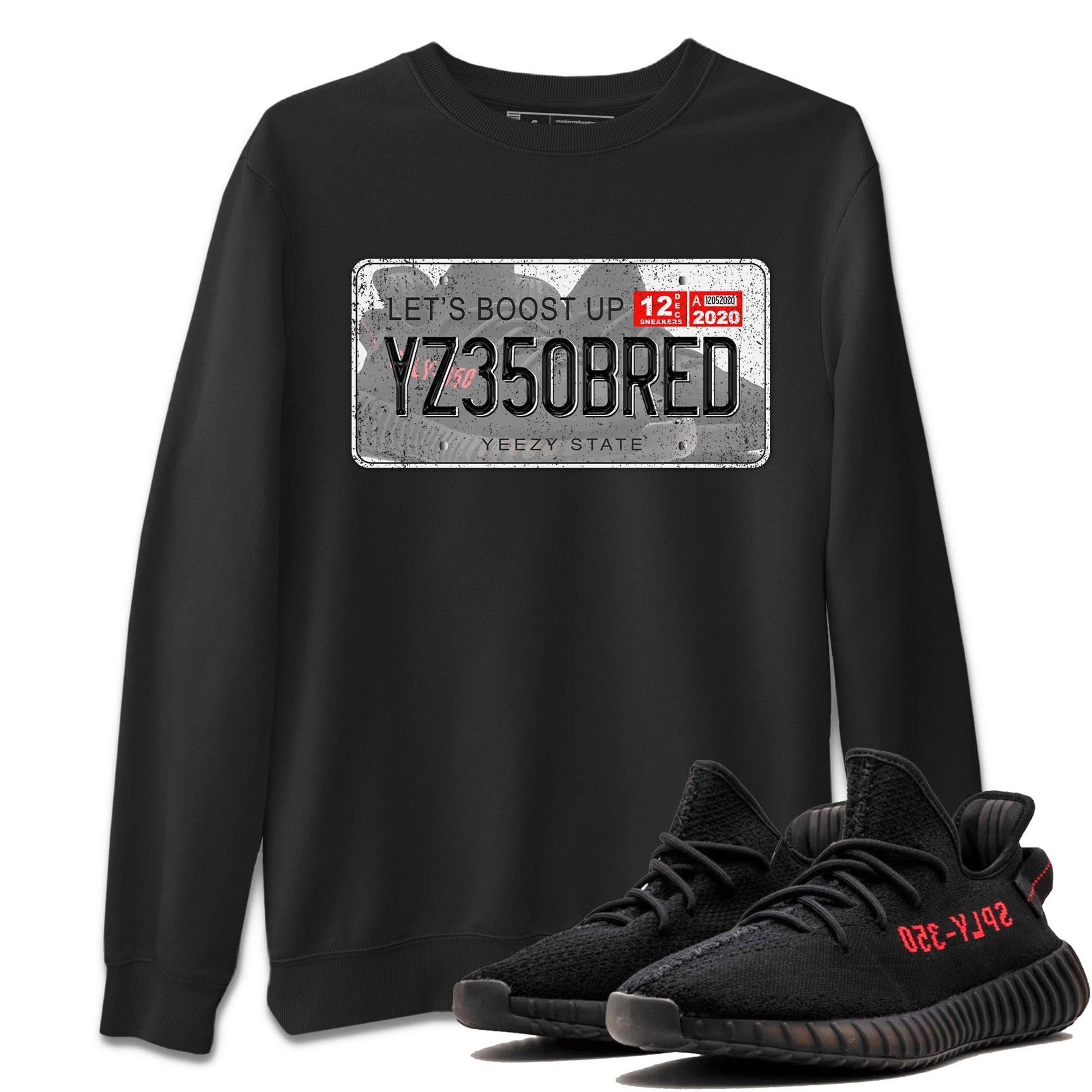 Yeezy 350 Bred shirt to match jordans Yeezy Plate sneaker tees Yeezy Boost 350 V2 Bred SNRT Sneaker Release Tees Unisex Black 1 T-Shirt