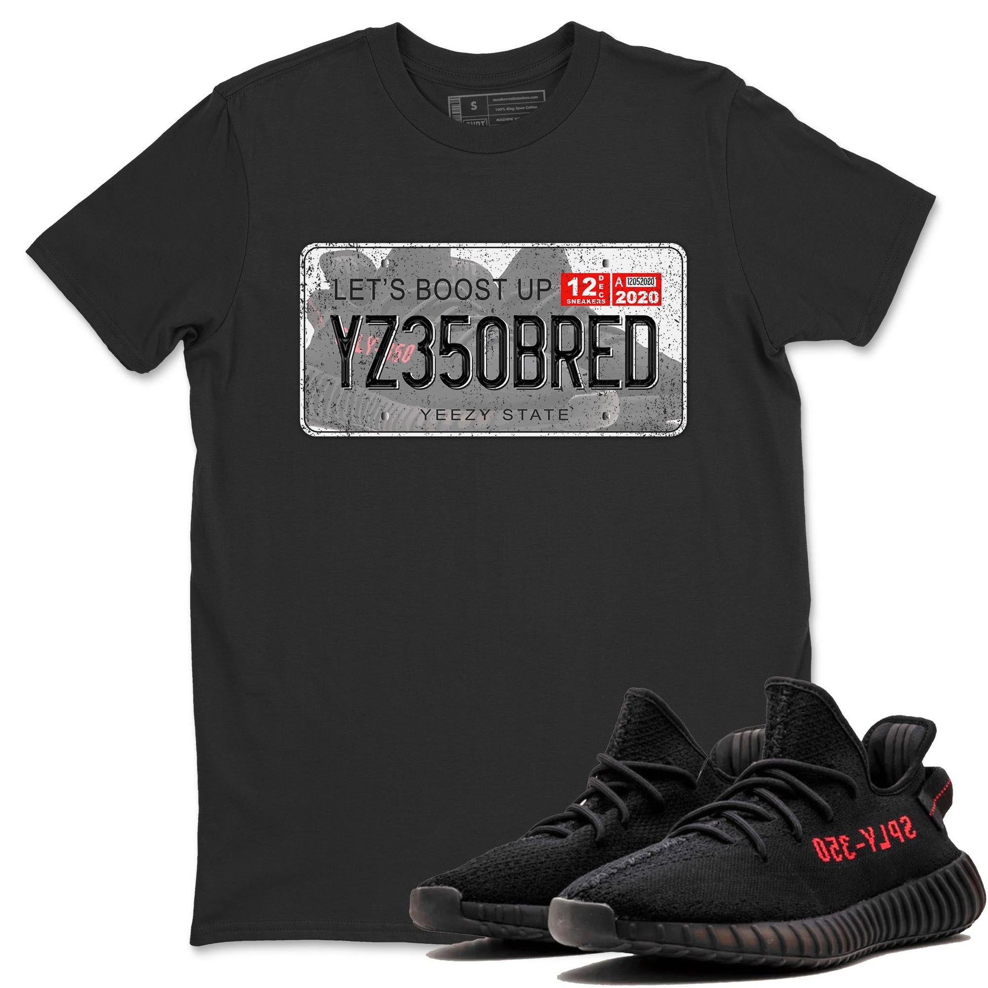 Yeezy 350 Bred shirt to match jordans Yeezy Plate sneaker tees Yeezy Boost 350 V2 Bred SNRT Sneaker Release Tees Unisex Black 1 T-Shirt