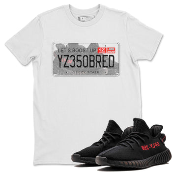 Yeezy 350 Bred shirt to match jordans Yeezy Plate sneaker tees Yeezy Boost 350 V2 Bred SNRT Sneaker Release Tees Unisex White 1 T-Shirt