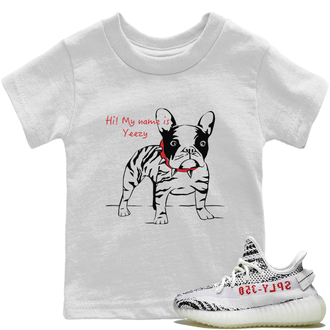 Zebra Frenchie Kids Tops - Yeezy 350 Zebra - SNRT Sneaker Tee