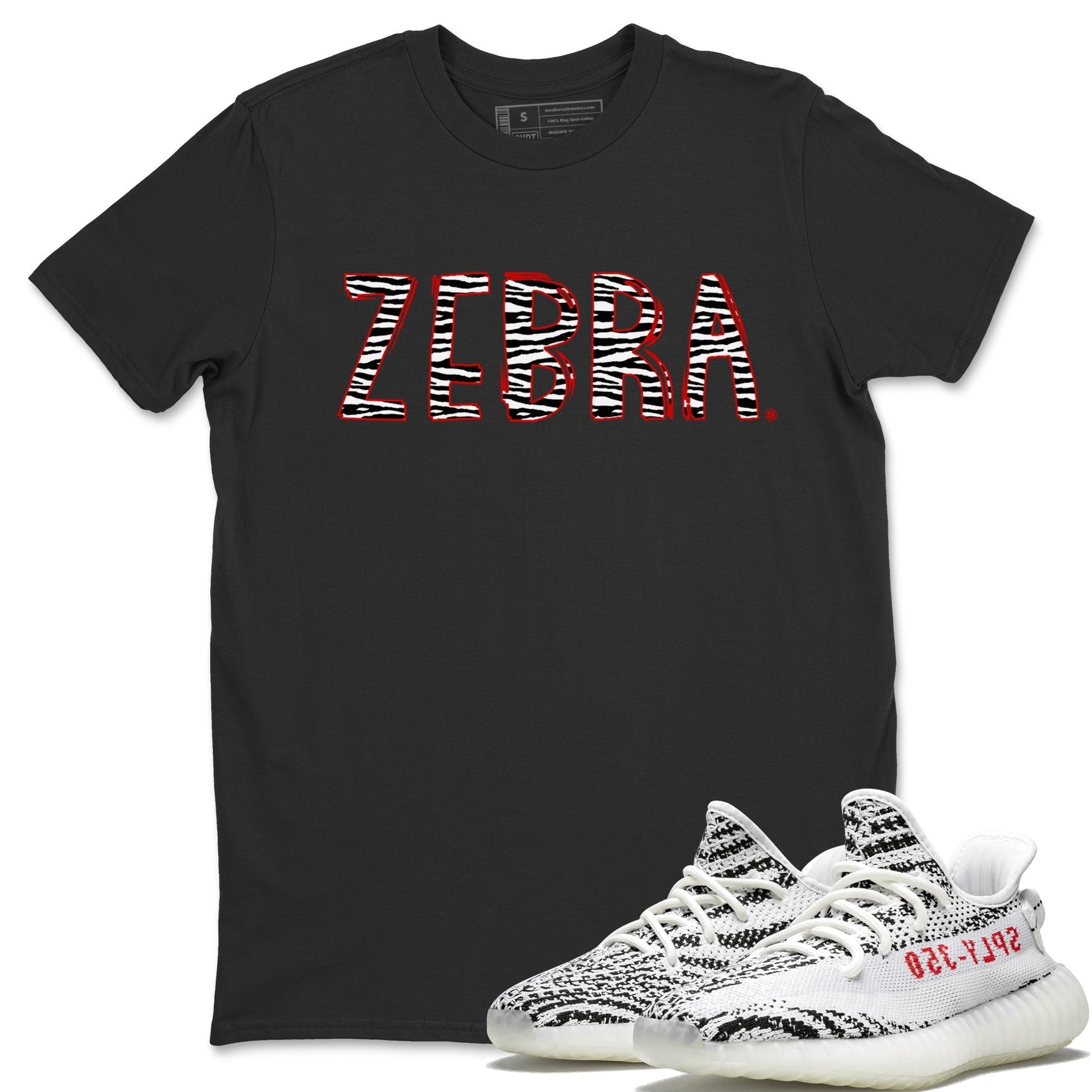 Yeezy 350 Zebra Sneaker Match Tees Zebra Letters Sneaker Tees Yeezy 350 Zebra Sneaker Release Tees Unisex Shirts