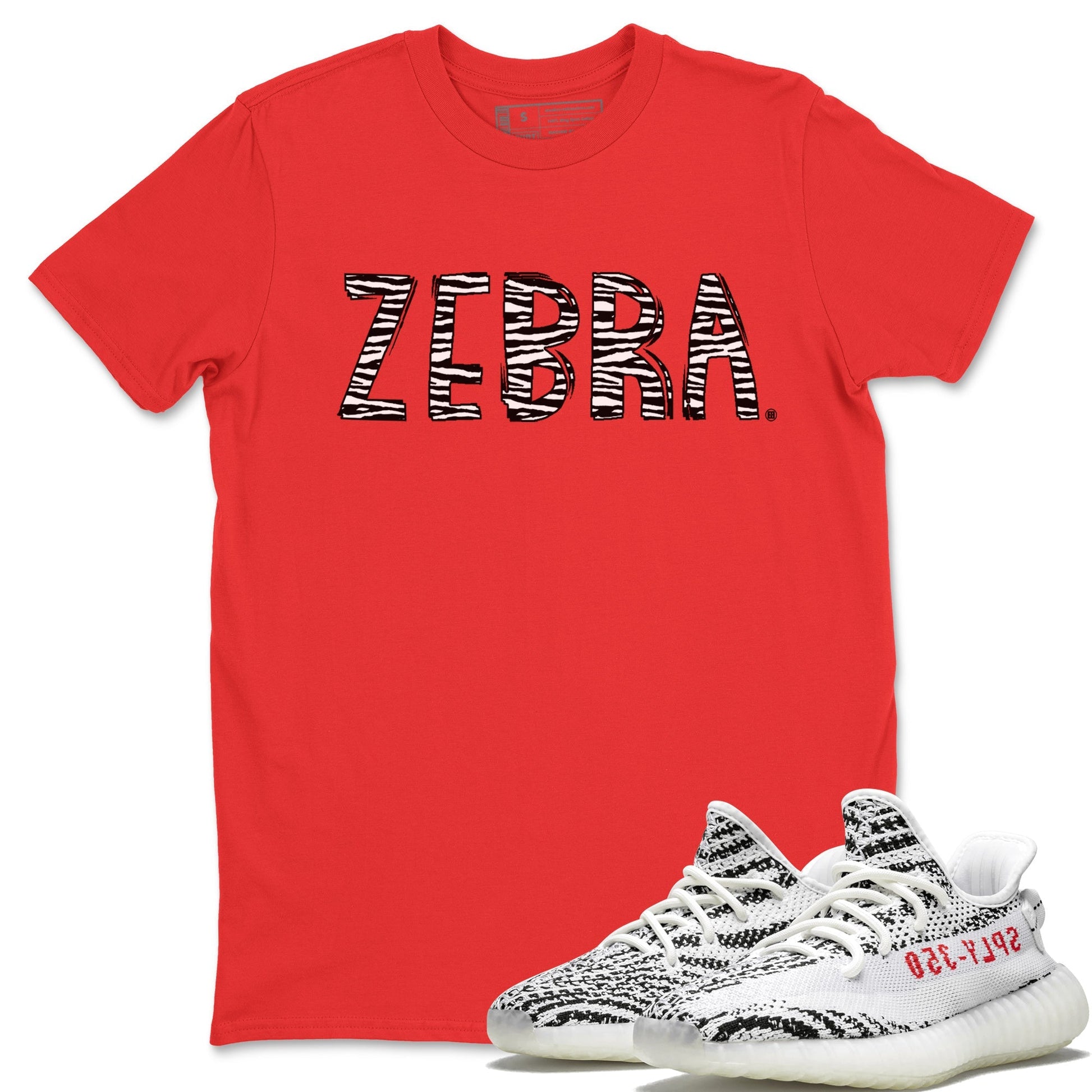 Yeezy 350 Zebra Sneaker Match Tees Zebra Letters Sneaker Tees Yeezy 350 Zebra Sneaker Release Tees Unisex Shirts