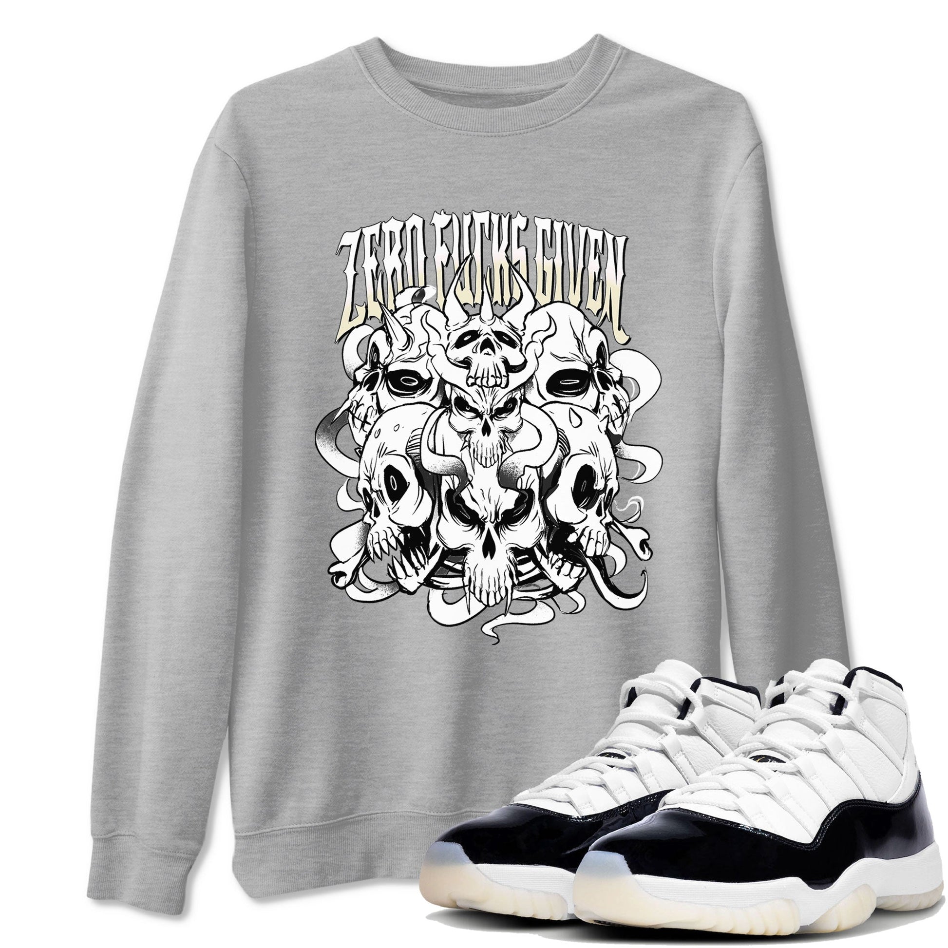 AJ11 Gratitude shirt to match jordans Zero Fucks Given sneaker tees 11s Gratitude SNRT Sneaker Release Tees unisex cotton Heather Grey 1 crew neck shirt
