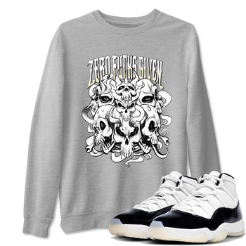 AJ11 Gratitude shirt to match jordans Zero Fucks Given sneaker tees 11s Gratitude SNRT Sneaker Release Tees unisex cotton Heather Grey 1 crew neck shirt
