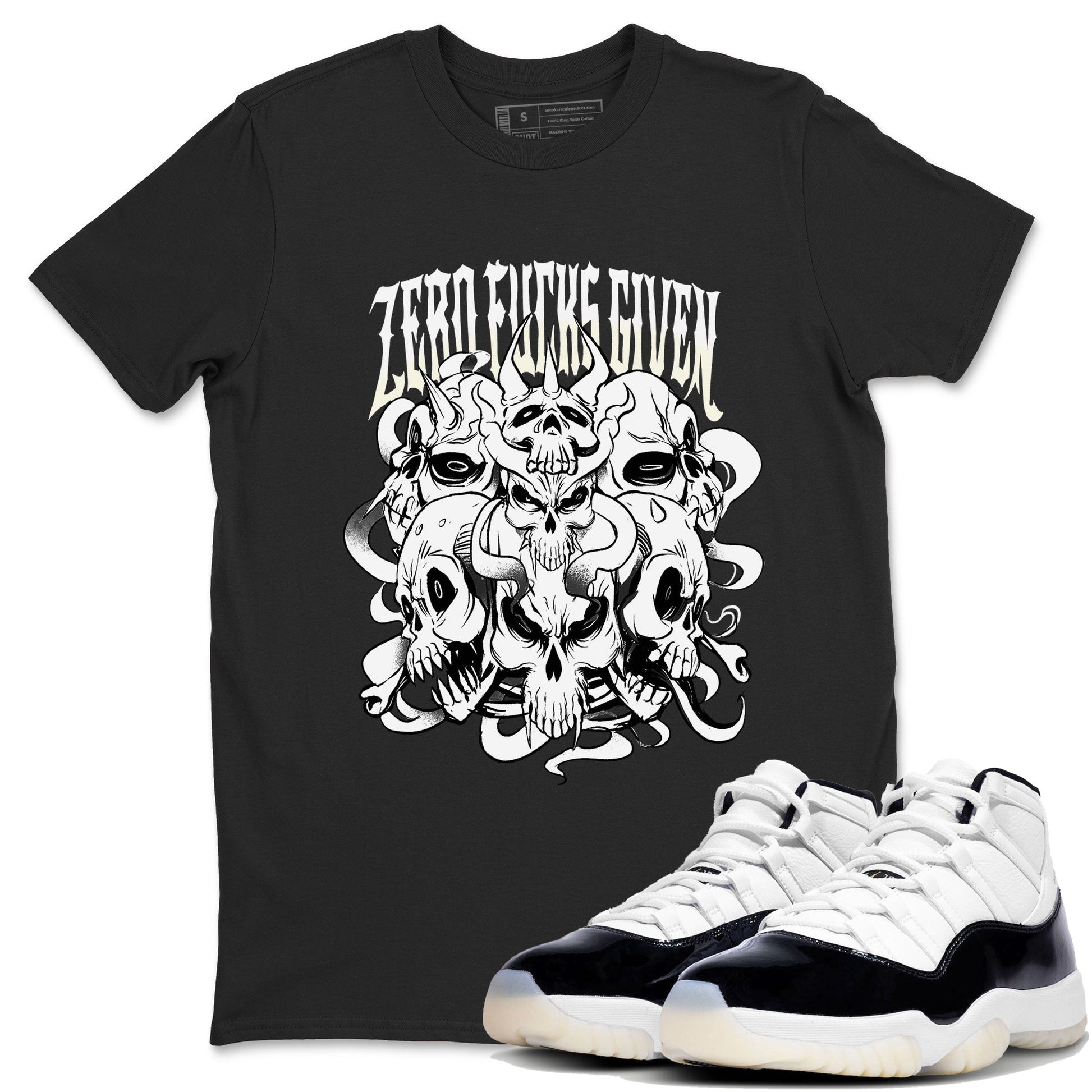 AJ11 Gratitude shirt to match jordans Zero Fucks Given sneaker tees 11s Gratitude SNRT Sneaker Release Tees unisex cotton Black 1 crew neck shirt