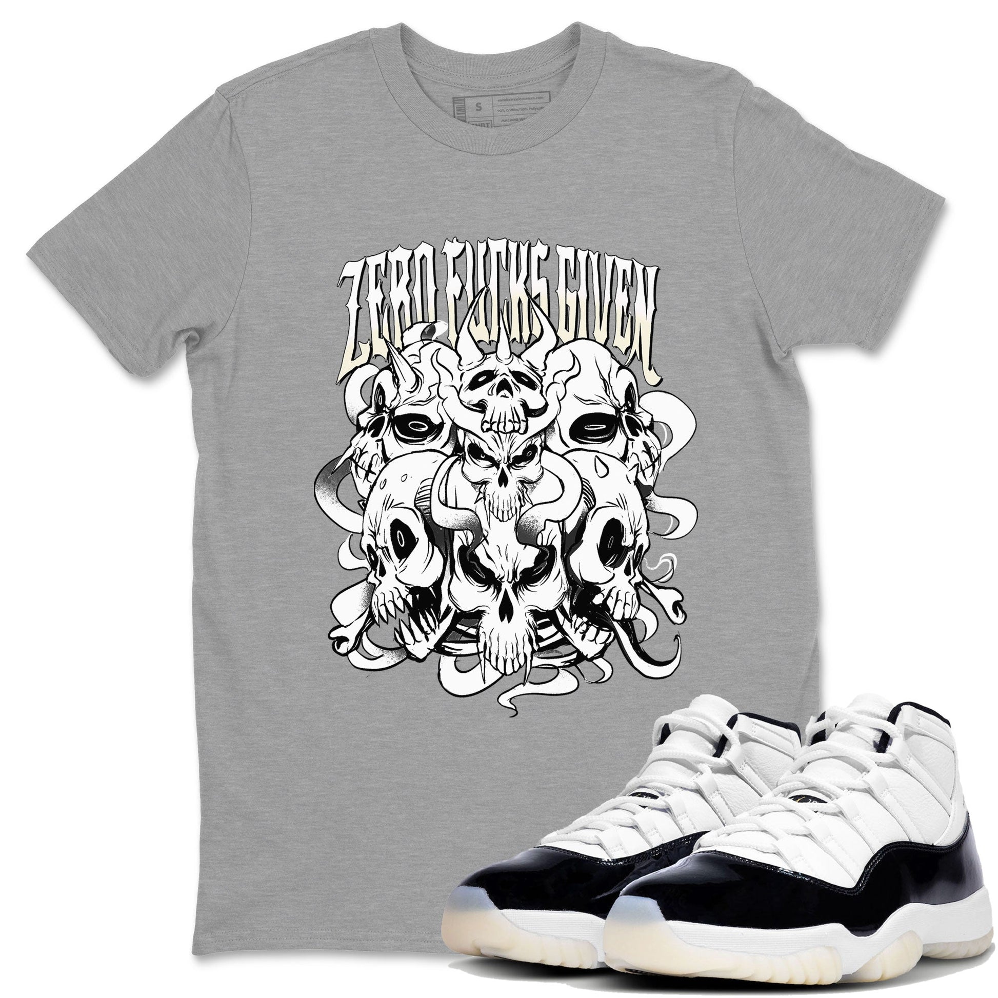 AJ11 Gratitude shirt to match jordans Zero Fucks Given sneaker tees 11s Gratitude SNRT Sneaker Release Tees unisex cotton Heather Grey 1 crew neck shirt