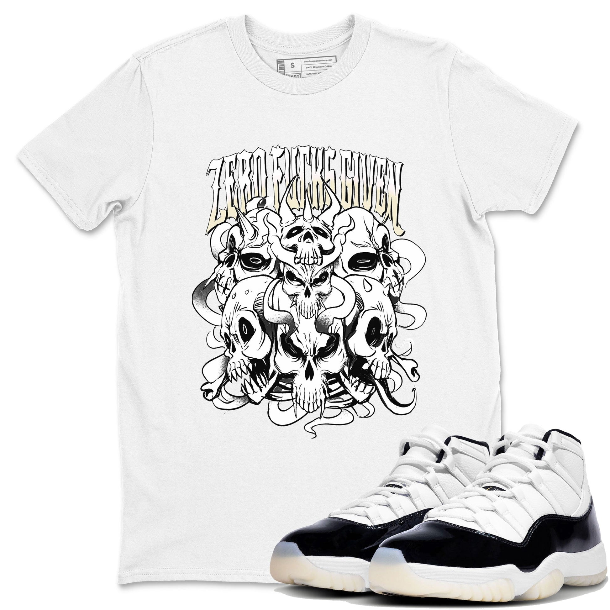AJ11 Gratitude shirt to match jordans Zero Fucks Given sneaker tees 11s Gratitude SNRT Sneaker Release Tees unisex cotton White 1 crew neck shirt