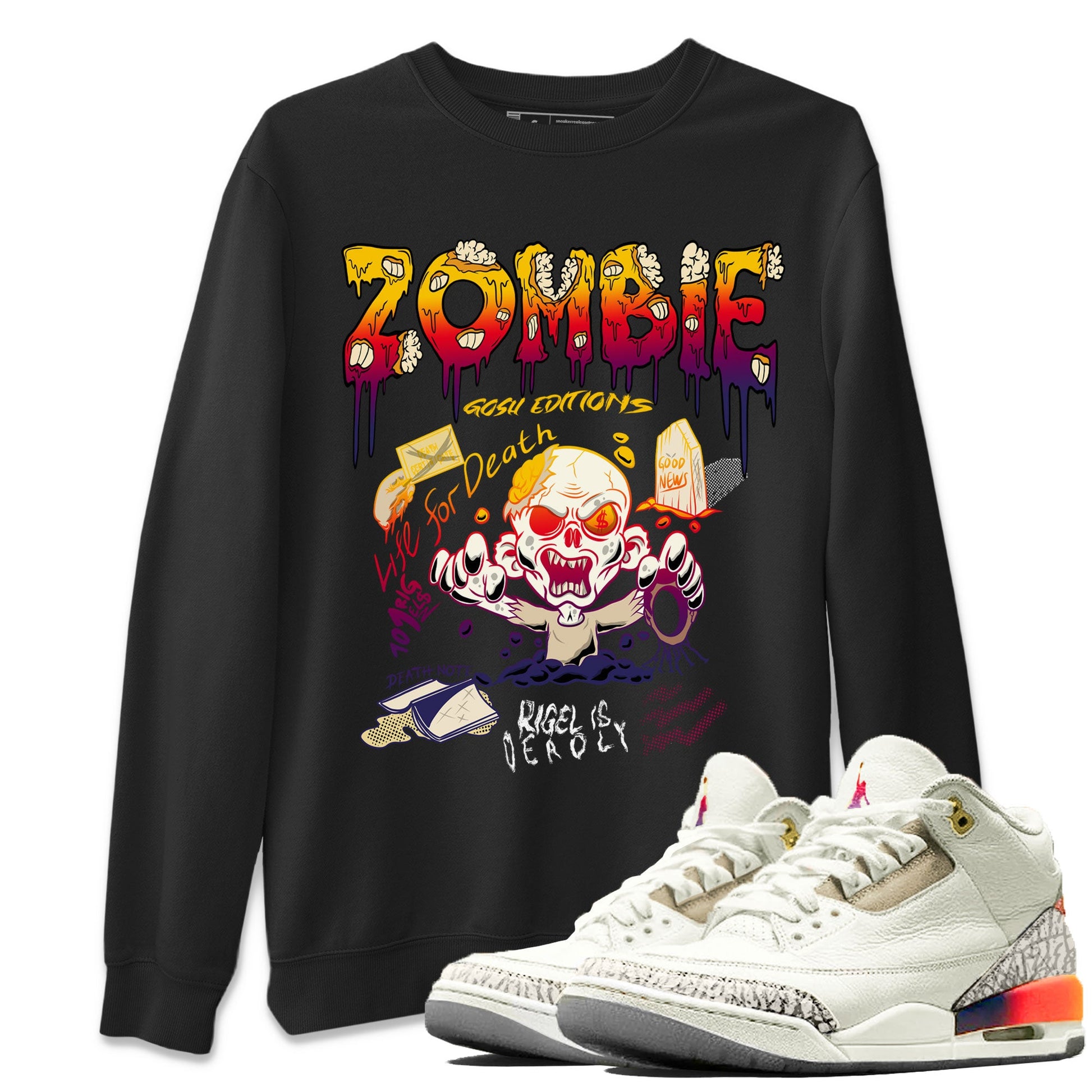 Air Jordan 3 X J Balvin shirt to match jordans Zombie Grave sneaker tees Air Jordan 3 X J Balvin SNRT Sneaker Release Tees LGBT Pride T-Shirt Unisex Black 1 T-Shirt