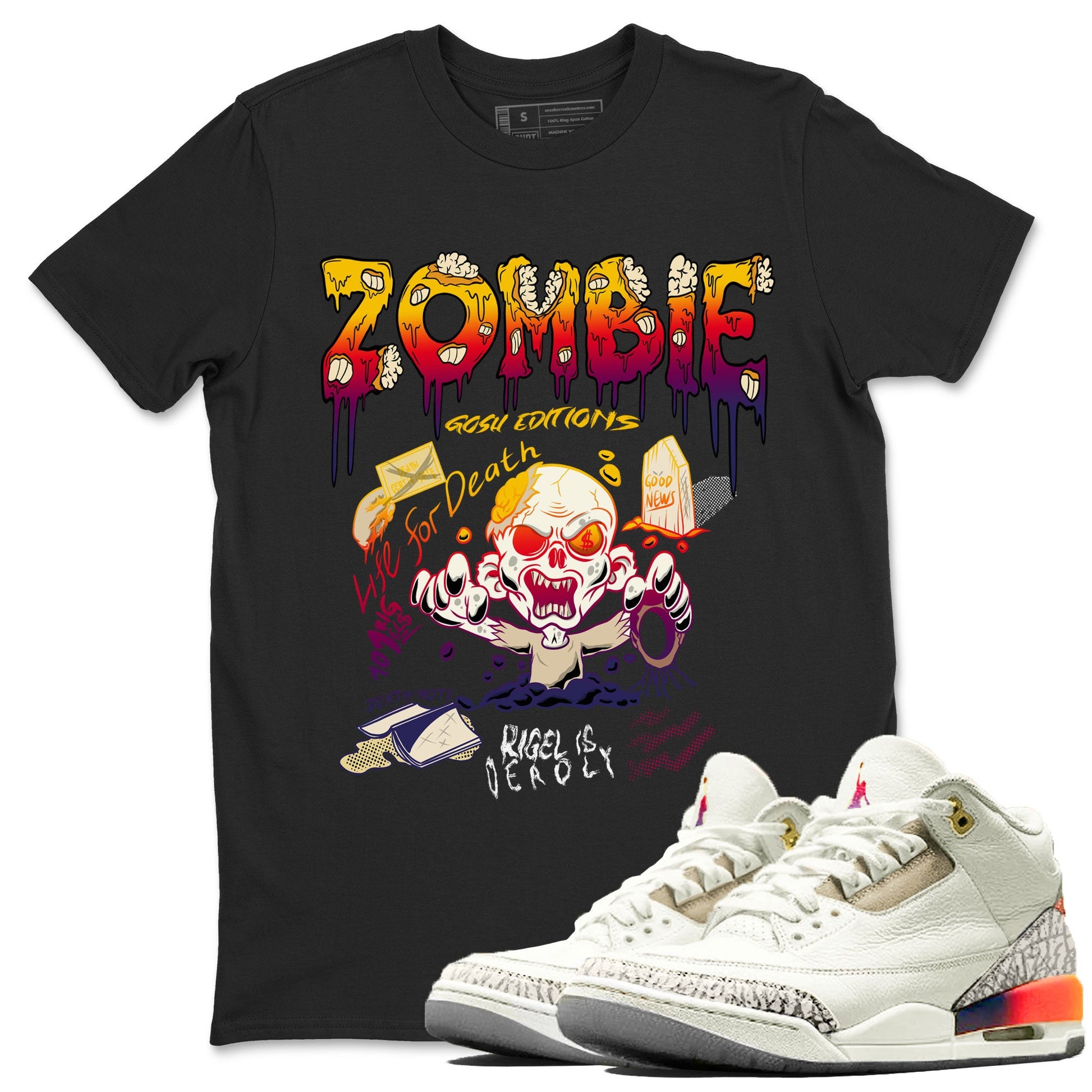 Air Jordan 3 X J Balvin shirt to match jordans Zombie Grave sneaker tees Air Jordan 3 X J Balvin SNRT Sneaker Release Tees LGBT Pride T-Shirt Unisex Black 1 T-Shirt