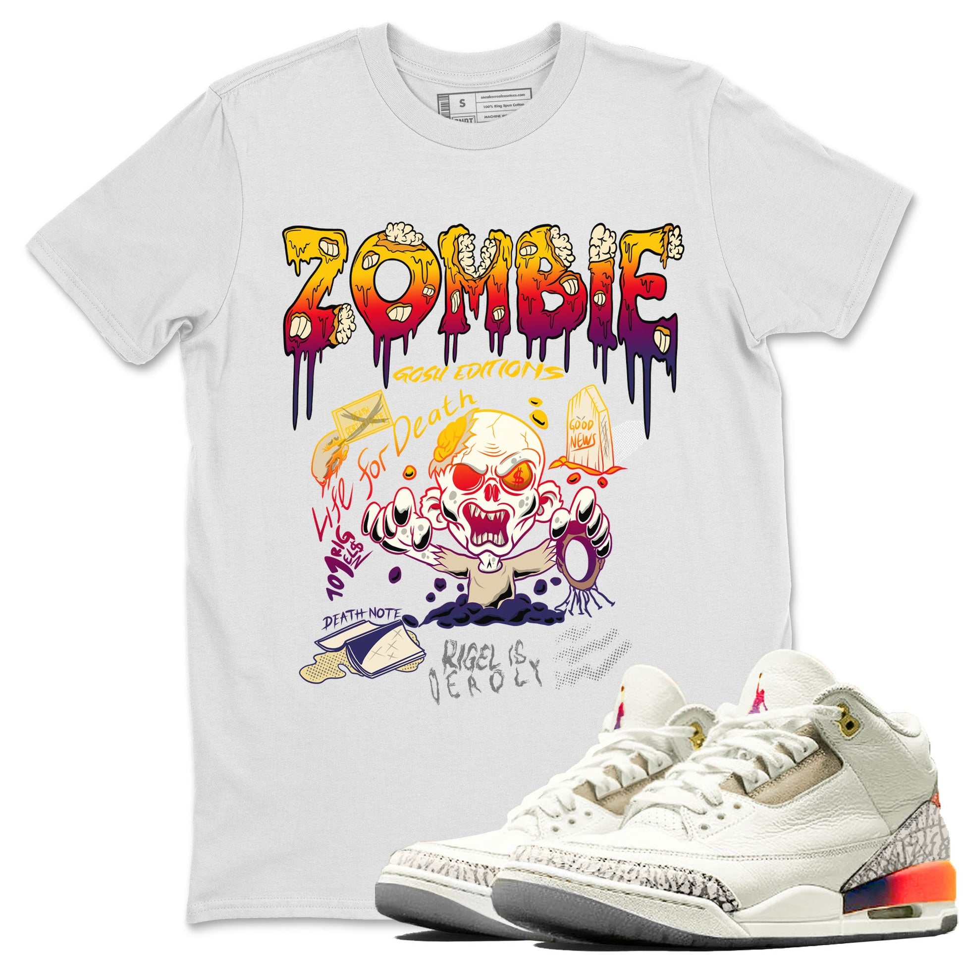 Air Jordan 3 X J Balvin shirt to match jordans Zombie Grave sneaker tees Air Jordan 3 X J Balvin SNRT Sneaker Release Tees LGBT Pride T-Shirt Unisex White 1 T-Shirt
